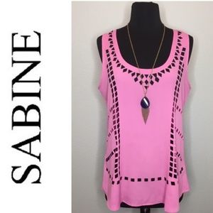 NWOT! SABINE Flowy Cut-Outs Sleeveless Top